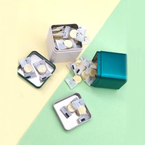 Wholesale Custom Beautiful Design Mini square Tin Can Metal Container Gift Box for Biscuits and Chocolate and Tea