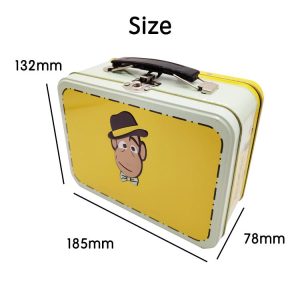 Wholesale Custom Logo Print Tinplate Kids Lunch Box with Handle Durable Food Storage Container for Sandwich