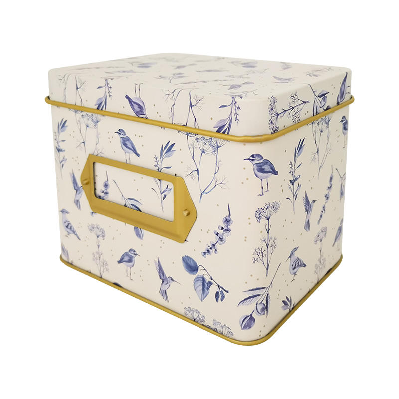Wholesale Custom Printed Holiday Recipe Cards Box Tin Container 4x6 Vintage Design Luxury Metal Empty Recipe Tin With Cards