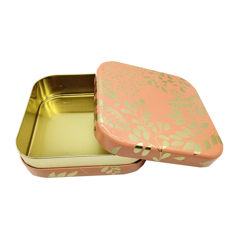 Wholesale Food Grade Custom Painting Square Chocolate Cookie Tea Tin Container Metal Gift Packaging Box