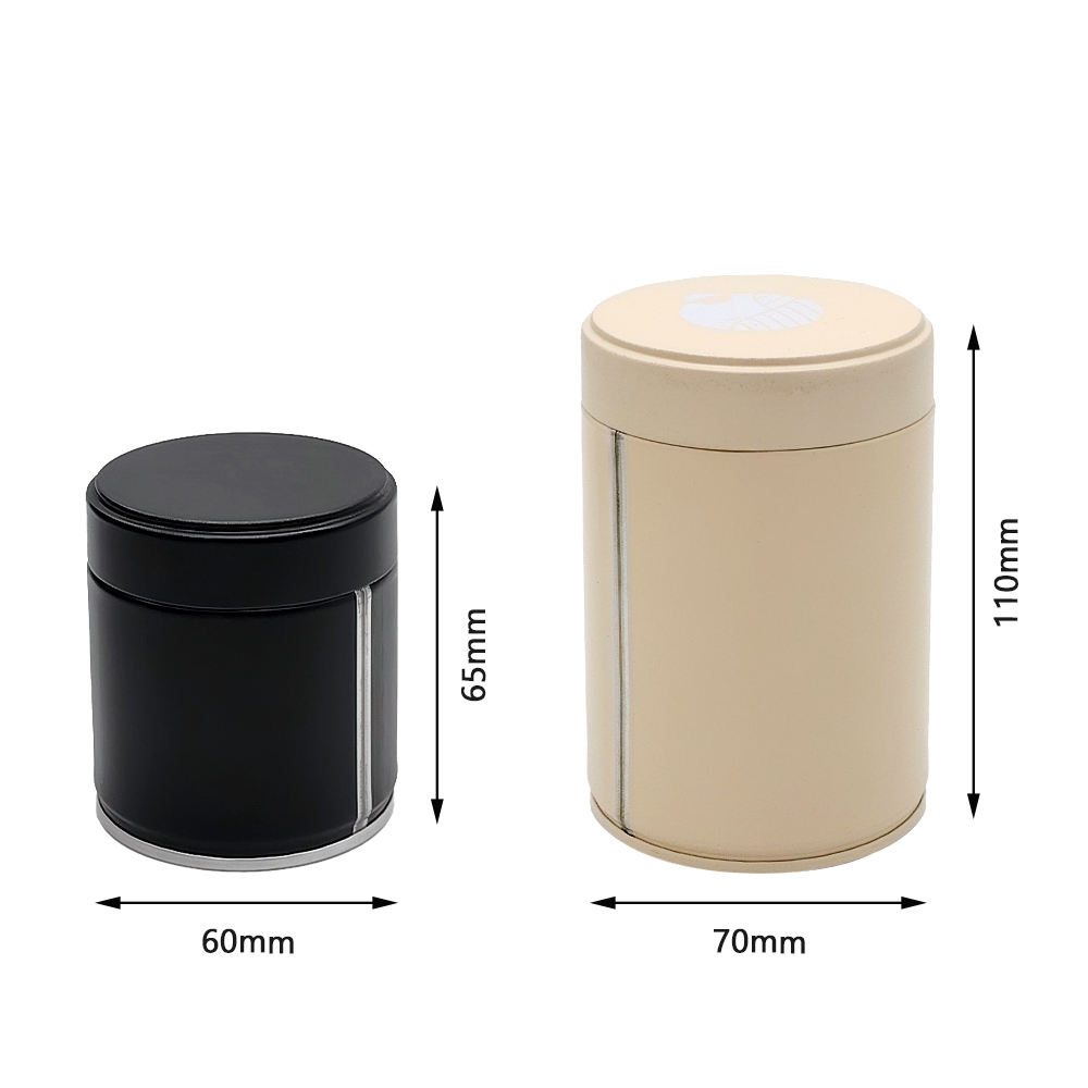 Wholesale Food Grade Round Matcha Tea Tinplate Dark Green Powder Cans with Custom Seal for Candy & Chocolate