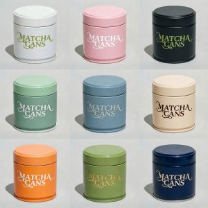 Wholesale Printing Design Food Grade Airtight 250g 300g Coffee Bean Matcha Supplement Powder Cylinder Screw Cap Metal Tin Can