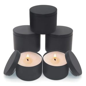 Wholesale Ready-to-ship Round 4 Oz 6 Oz 8 Oz Empty Lacquered Tin Screw Cap Candle Jar Containers with Lid Gift & Craft OEM/ODM