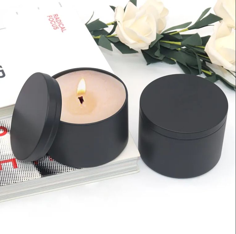 Wholesale Round Ready-to-Ship 4 Oz 8 Oz 16 Oz Empty Metal Candle Tin Jar Container with Lid for Craft